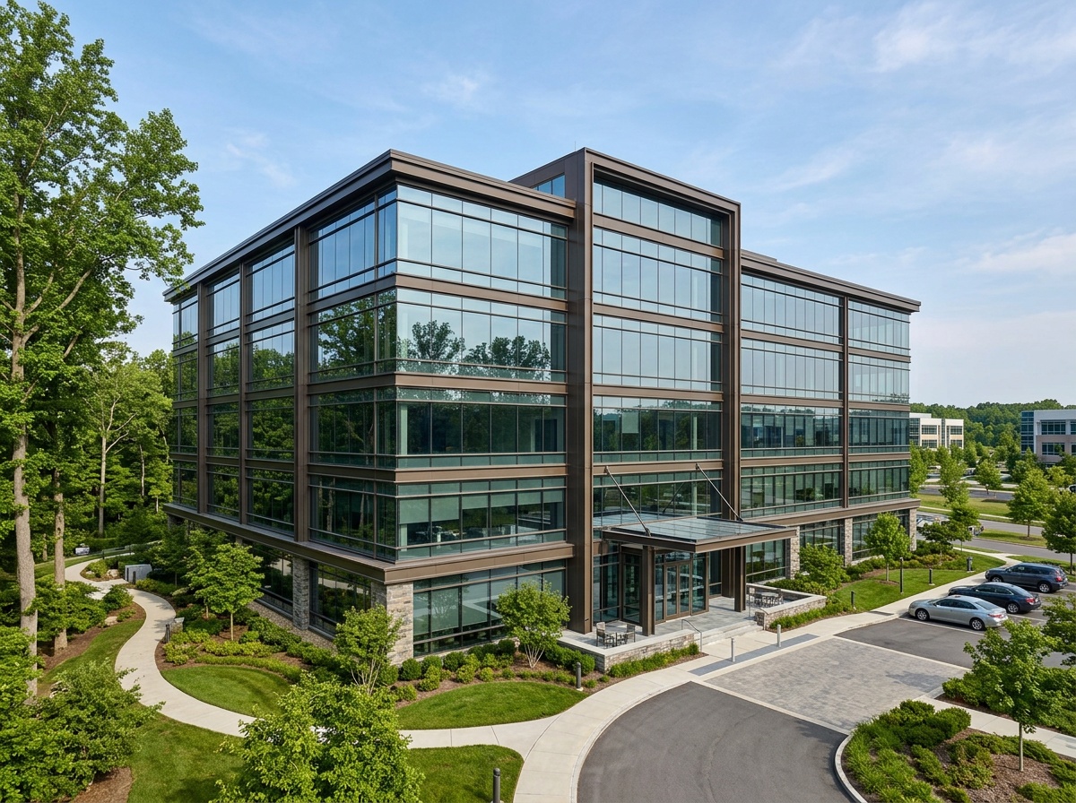 Modern corporate office headquarters construction